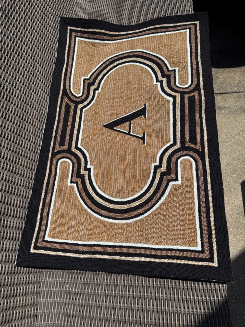 Frontgate Monogrammed 'A' Indoor/Outdoor Rug